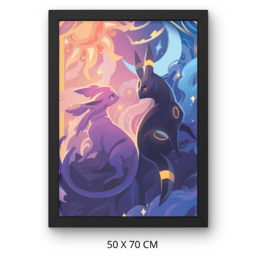 Paint by Numbers Painting with Frame - Pokemon Umbreon and Espeon 50x70 cm, photo 3