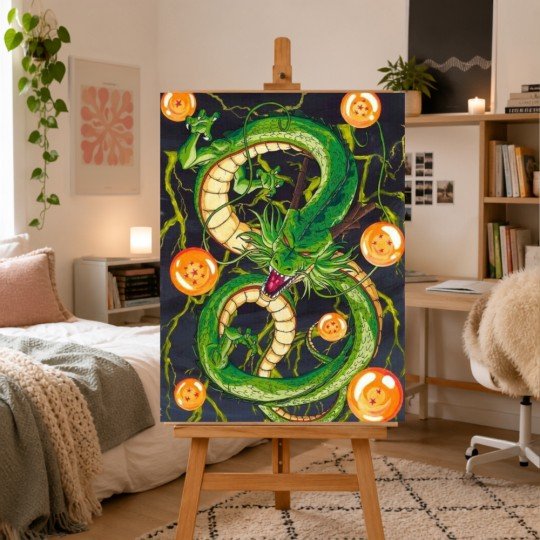 Obraz do malowania po numerach z ramą Dragon Ball Shenron 50x70 cm, zdjęcie 2