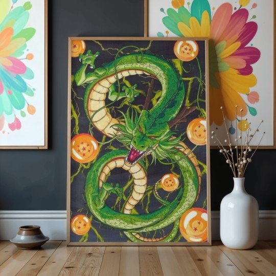 Obraz do malowania po numerach z ramą Dragon Ball Shenron 50x70 cm, zdjęcie 4