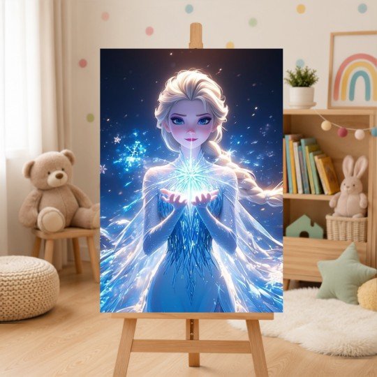 Obraz do malowania po numerach z ramą Elsa Kraina Lodu Disney 50x70 cm, zdjęcie 2