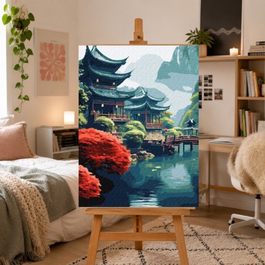 Obraz do malowania po numerach z ramą Poranek w Górach 50x70 cm, zdjęcie 2