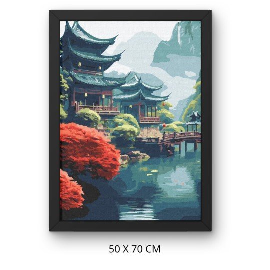 Obraz do malowania po numerach z ramą Poranek w Górach 50x70 cm, zdjęcie 3