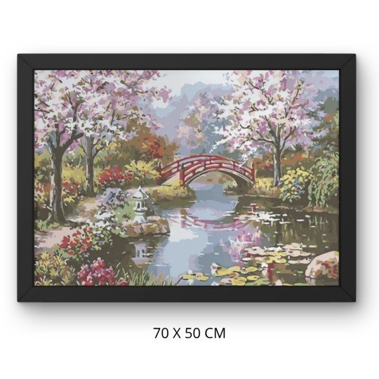 Obraz do malowania po numerach z ramą Park Wiosną 70x50 cm, zdjęcie 3