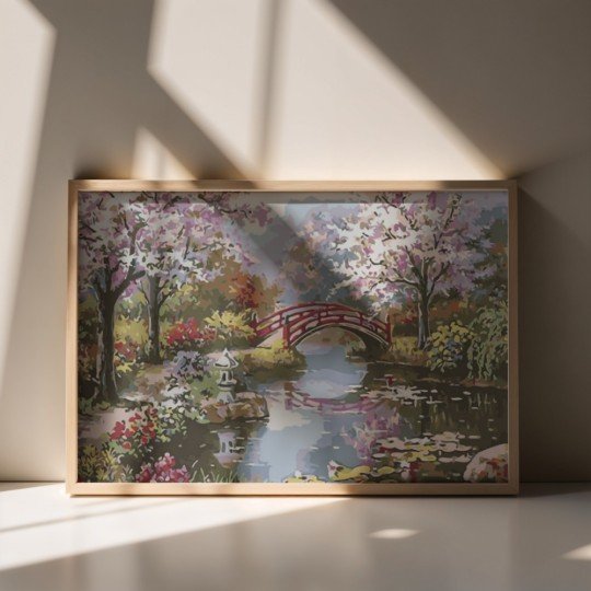 Obraz do malowania po numerach z ramą Park Wiosną 70x50 cm, zdjęcie 4