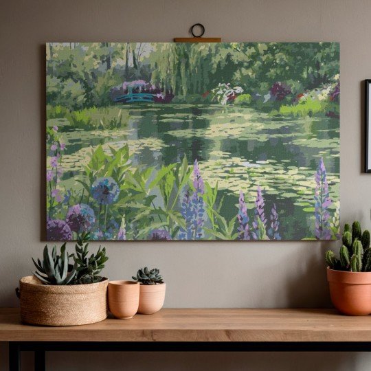 Obraz do malowania po numerach z ramą Ogród Moneta w Giverny 50x70 cm, zdjęcie 2