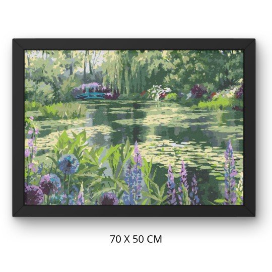 Obraz do malowania po numerach z ramą Ogród Moneta w Giverny 50x70 cm, zdjęcie 3