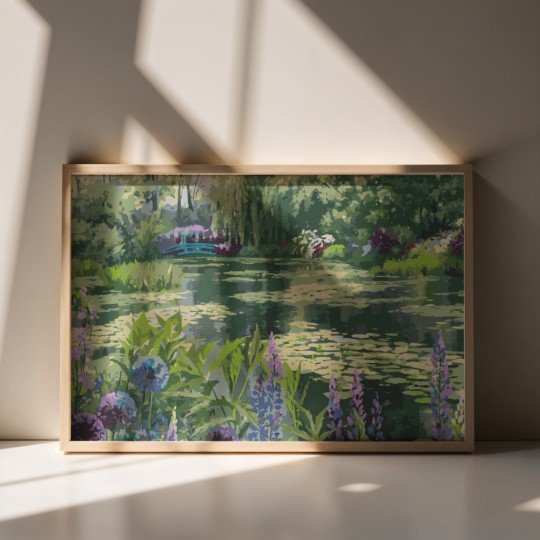 Obraz do malowania po numerach z ramą Ogród Moneta w Giverny 50x70 cm, zdjęcie 4