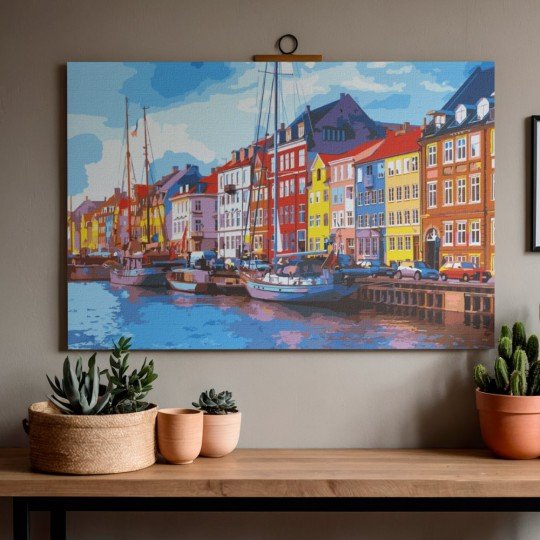 Obraz do malowania po numerach z ramą Urocze Miasto 70x50 cm, zdjęcie 2