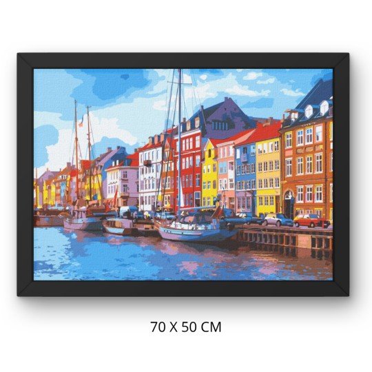 Obraz do malowania po numerach z ramą Urocze Miasto 70x50 cm, zdjęcie 3