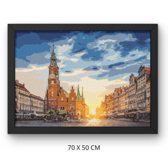 Obraz do malowania po numerach z ramą Rynek Wrocław 70x50 cm, zdjęcie 3