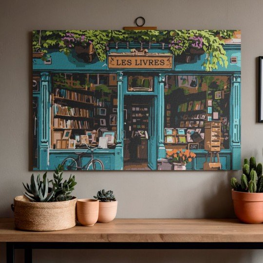 Paint by Numbers Painting with Frame - World of Books 70x50 cm, photo 2