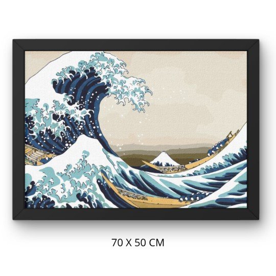 Paint by Numbers Painting with Frame - The Great Wave off Kanagawa 70x50 cm, photo 3
