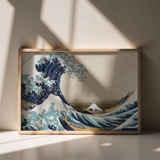 Paint by Numbers Painting with Frame - The Great Wave off Kanagawa 70x50 cm, photo 4