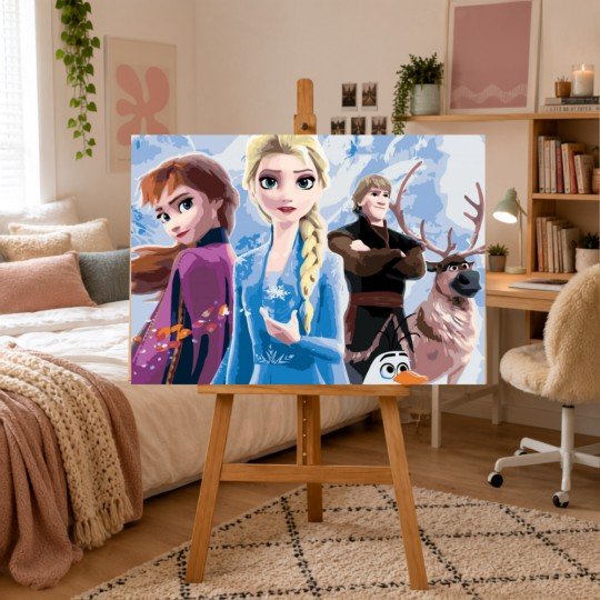 Obraz do malowania po numerach z ramą Kraina Lodu Disney 70x50 cm, zdjęcie 2