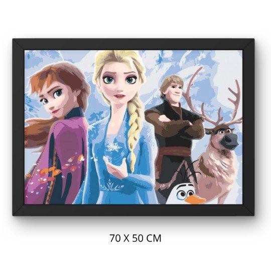 Obraz do malowania po numerach z ramą Kraina Lodu Disney 70x50 cm, zdjęcie 3