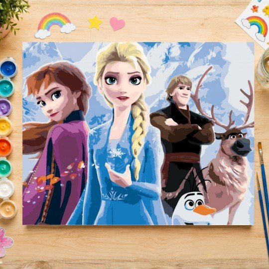 Obraz do malowania po numerach z ramą Kraina Lodu Disney 70x50 cm, zdjęcie 4