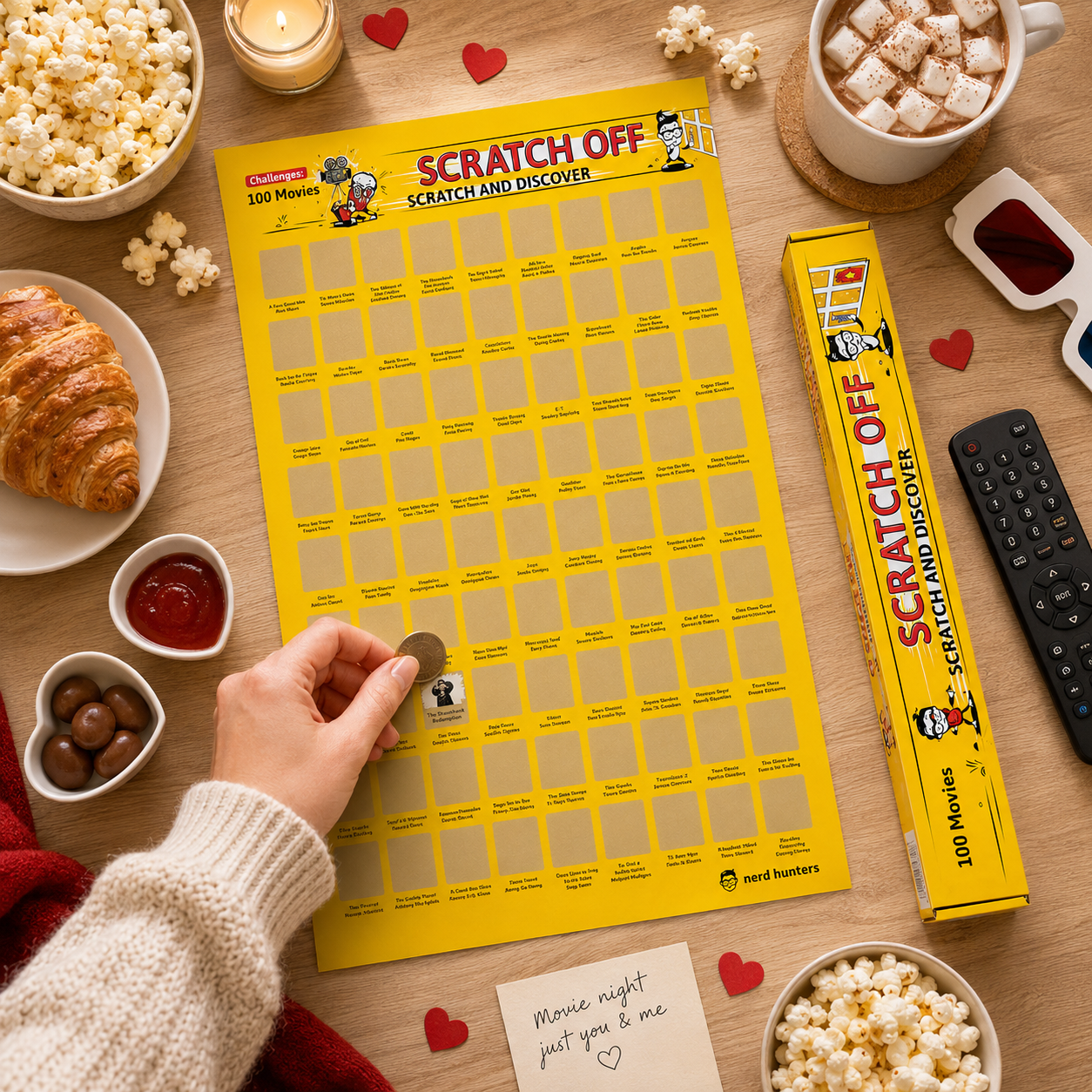 Scratch Off 100 Movies - Plakat Zdrapka 100 Kultowych Filmów A2, zdjęcie 3
