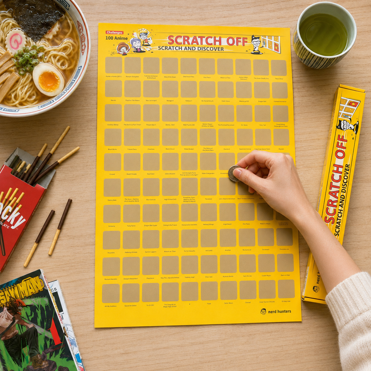 Scratch Off 100 Anime - A2 Scratch Poster with 100 Iconic Anime, photo 4