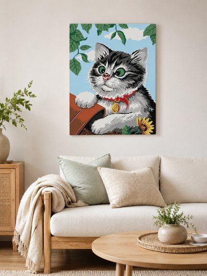 PAINT BY NUMBERS WITH FRAME Paintings - Funny Cat 40 x 50 cm, photo 2