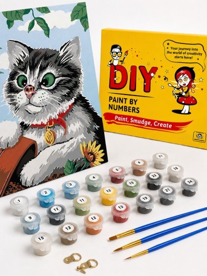 PAINT BY NUMBERS WITH FRAME Paintings - Funny Cat 40 x 50 cm, photo 3