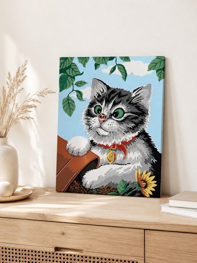 PAINT BY NUMBERS WITH FRAME Paintings - Funny Cat 40 x 50 cm, photo 4
