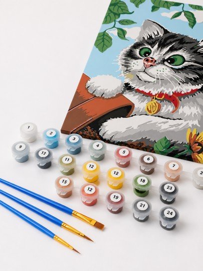 PAINT BY NUMBERS WITH FRAME Paintings - Funny Cat 40 x 50 cm, photo 7