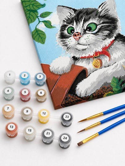 PAINT BY NUMBERS WITH FRAME Paintings - Funny Cat 40 x 50 cm, photo 8