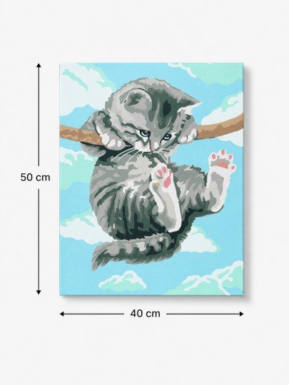 MALOWANIE PO NUMERACH Z RAMĄ Obrazy do malowania  - Wiszący kot 40 x 50 cm, zdjęcie 10