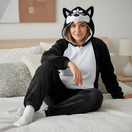 Kigurumi Onesie Pyjama Costume Black Husky, photo 4