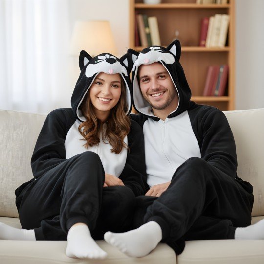 Kigurumi Onesie Pyjama Costume Black Husky, photo 5
