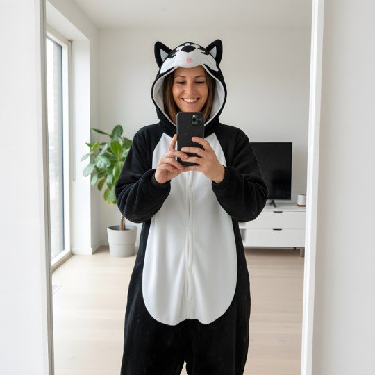 Kigurumi Onesie Pyjama Costume Black Husky, photo 8