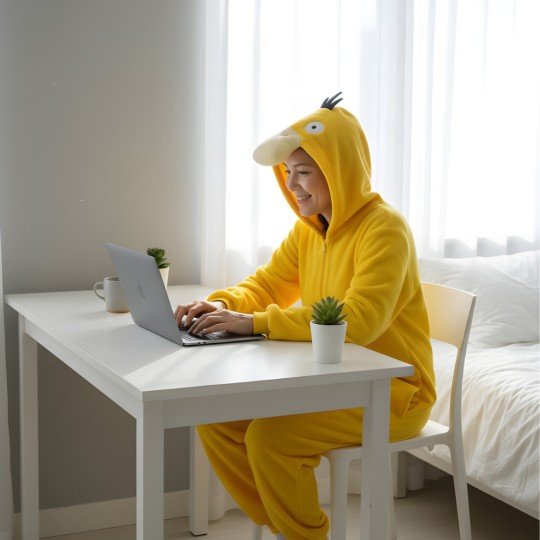 Kigurumi Onesie Pyjama Costume Pokemon Psyduck, photo 6