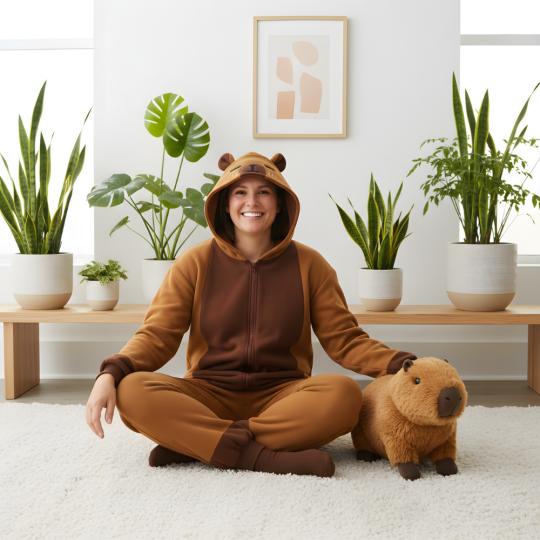 Piżama Onesie Kigurumi Kostium Przebranie Kapibara, zdjęcie 3
