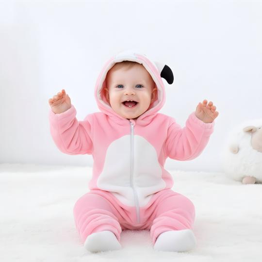 Piżama Onesie Przebranie Śpiochy Różowy Flaming Niemowlę, zdjęcie 4
