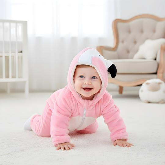 Piżama Onesie Przebranie Śpiochy Różowy Flaming Niemowlę, zdjęcie 5