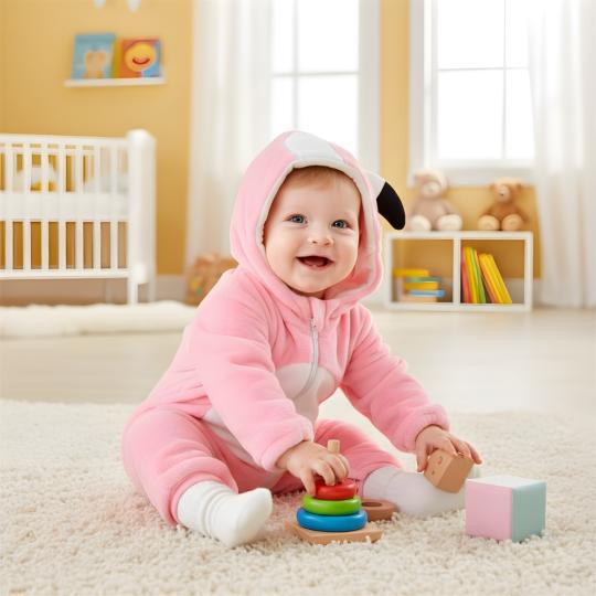 Piżama Onesie Przebranie Śpiochy Różowy Flaming Niemowlę, zdjęcie 7