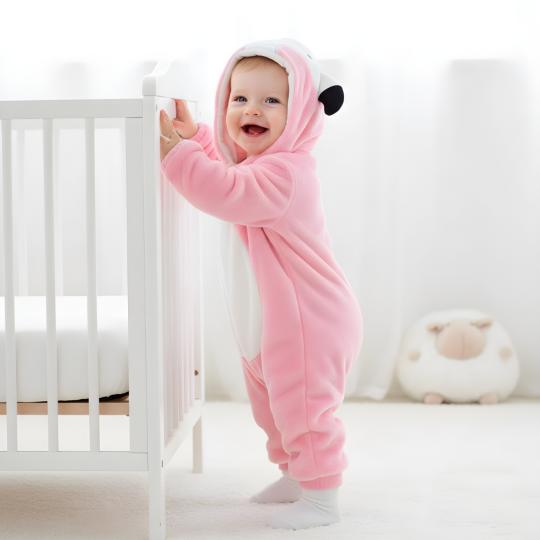 Piżama Onesie Przebranie Śpiochy Różowy Flaming Niemowlę, zdjęcie 3