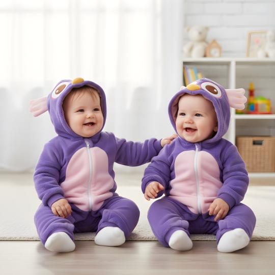Onesie Sleepsuit Pyjama Costume Owl Baby, photo 2