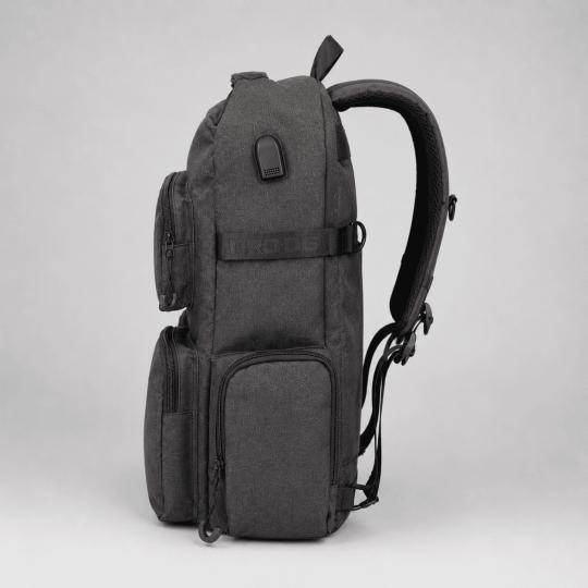 Premium Two-Compartment Urban School Backpack Army Black 35x44x17 cm, photo 6