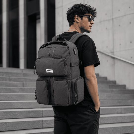 Premium Two-Compartment Urban School Backpack Army Black 35x44x17 cm, photo 9