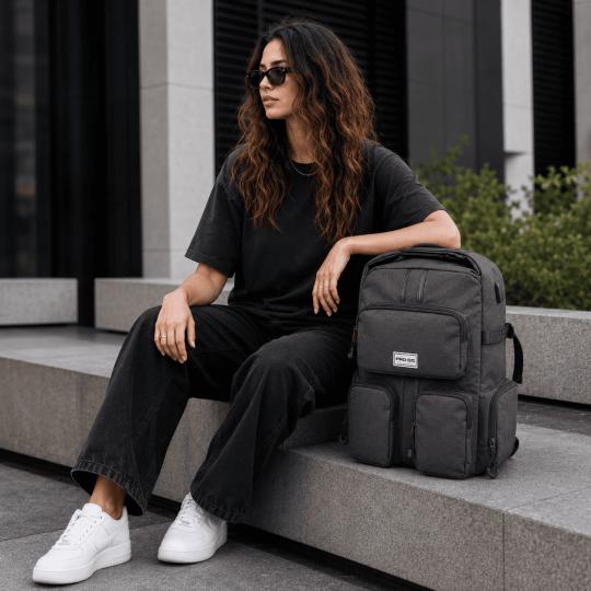 Premium Two-Compartment Urban School Backpack Army Black 35x44x17 cm, photo 11