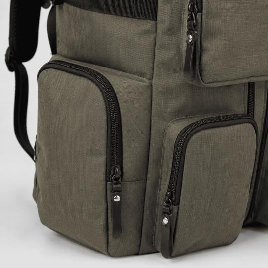 Premium Two-Compartment Urban School Backpack Army Green 35x44x17 cm, photo 5