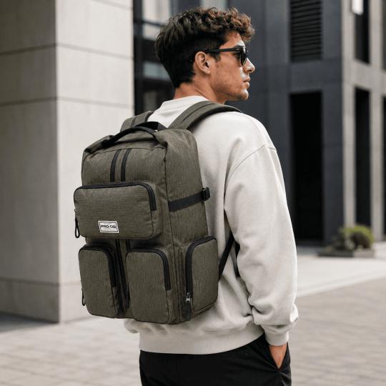 Premium Two-Compartment Urban School Backpack Army Green 35x44x17 cm, photo 8
