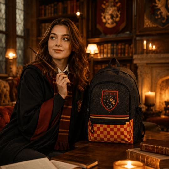 Harry Potter Gryffindor Black Two-Compartment School Backpack 31x44x18cm, photo 9
