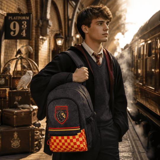 Harry Potter Gryffindor Black Two-Compartment School Backpack 31x44x18cm, photo 10