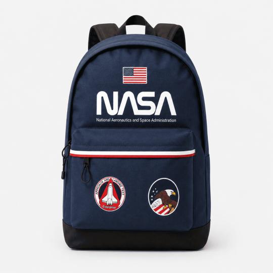NASA Infinity Navy Blue Two-Compartment School Backpack 30x41x18cm, photo 3
