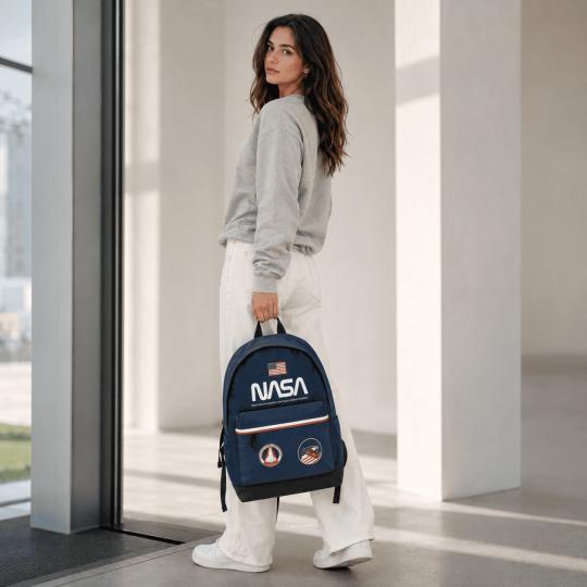 NASA Infinity Navy Blue Two-Compartment School Backpack 30x41x18cm, photo 10