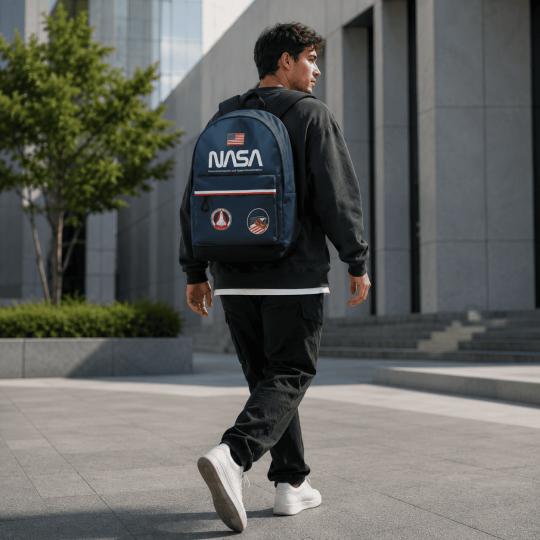 NASA Infinity Navy Blue Two-Compartment School Backpack 30x41x18cm, photo 11