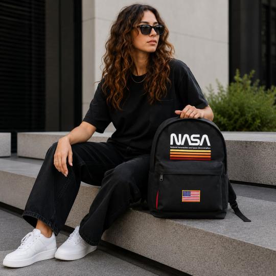 NASA Unisex Multi-Compartment School Backpack, Black, 30x43x18cm, photo 9