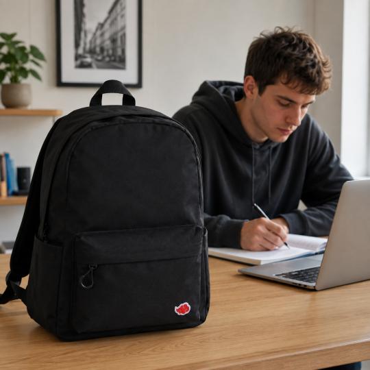 Two-Compartment School Backpack Space Invaders Black, photo 6
